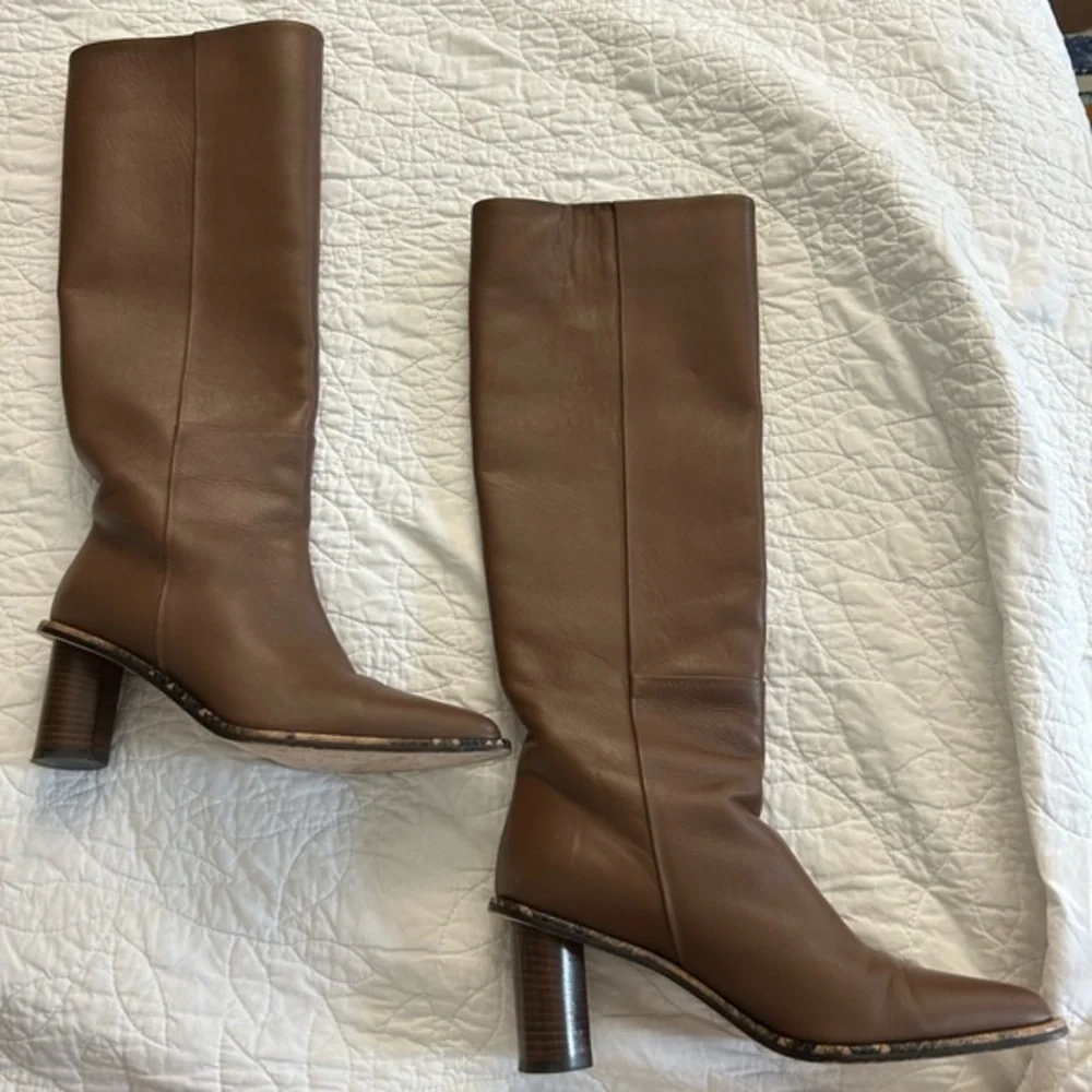 Tamara‎ Mellon Brown Leather Heeled Riding Boots - Picture 5 of 8